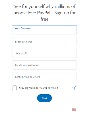 sign up in paypal