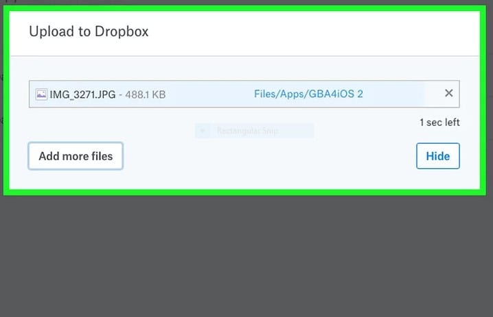 upload to dropbox