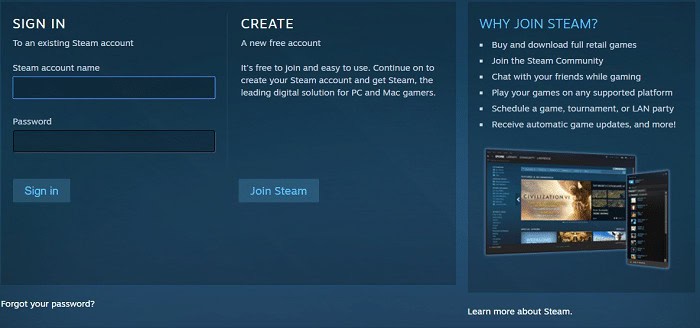 create free steam account