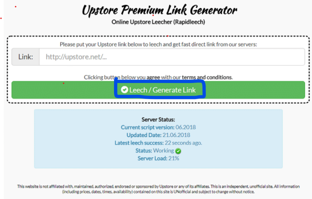 click on generate link button