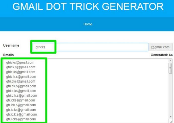 gmail dot trick