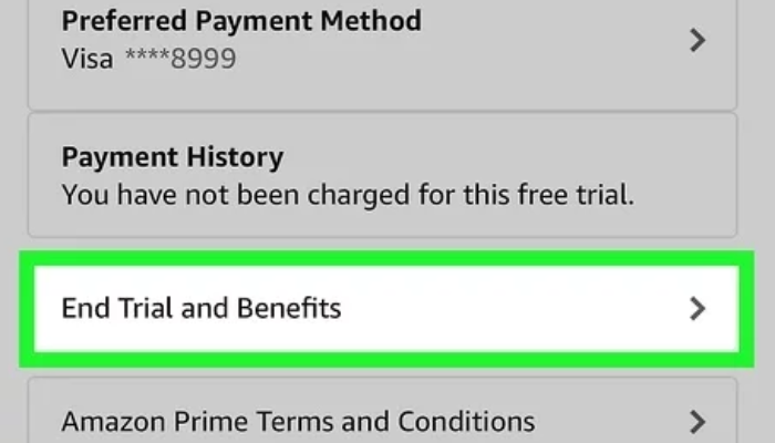 cancel before the end of the trial with amazon prime