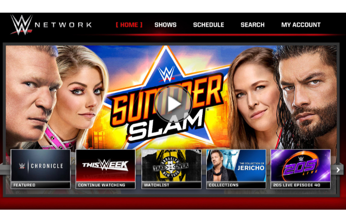 wwe network home page