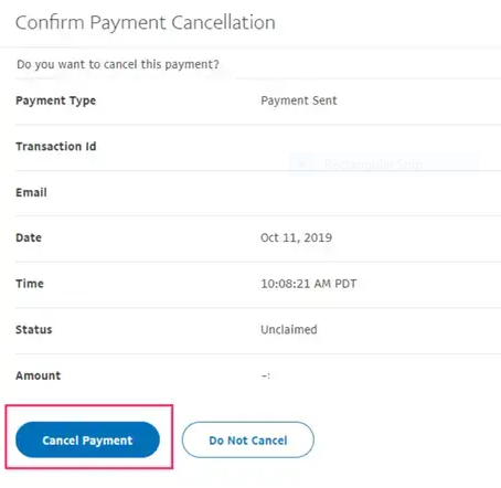 cancel payment