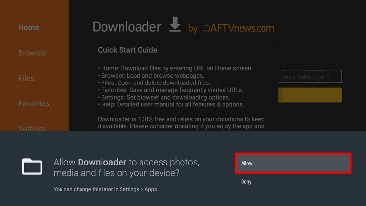 downloader allow