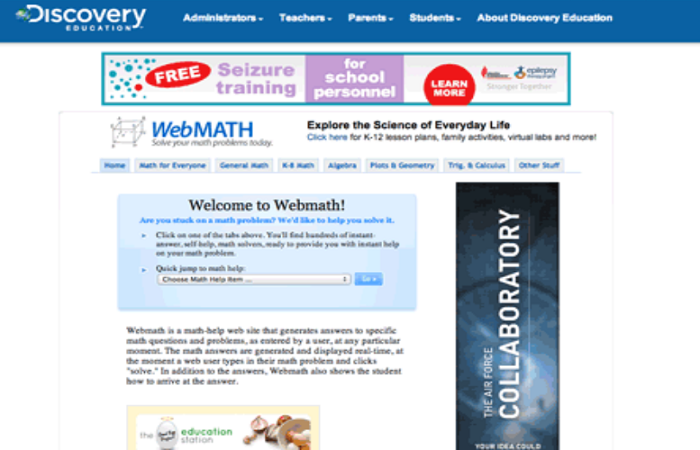 webmath site