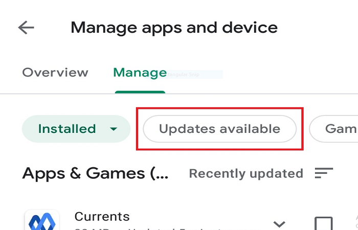 updates available