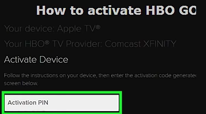 activate pin on hbo