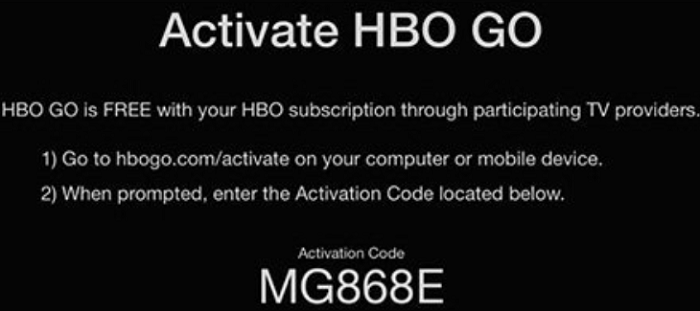 activation code hbo go