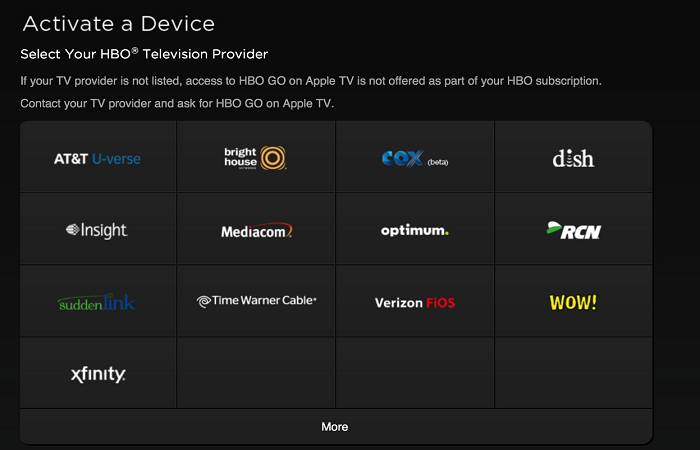 choose your device hbo go
