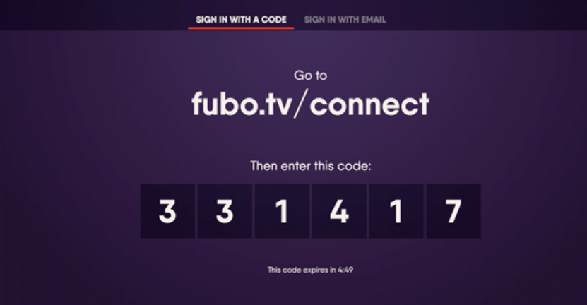 sign in using code
