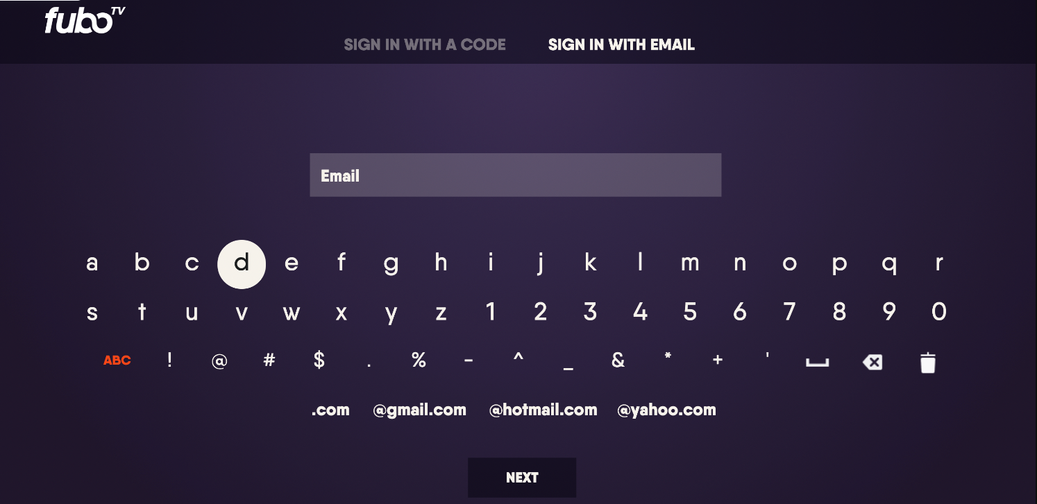 sign in with email