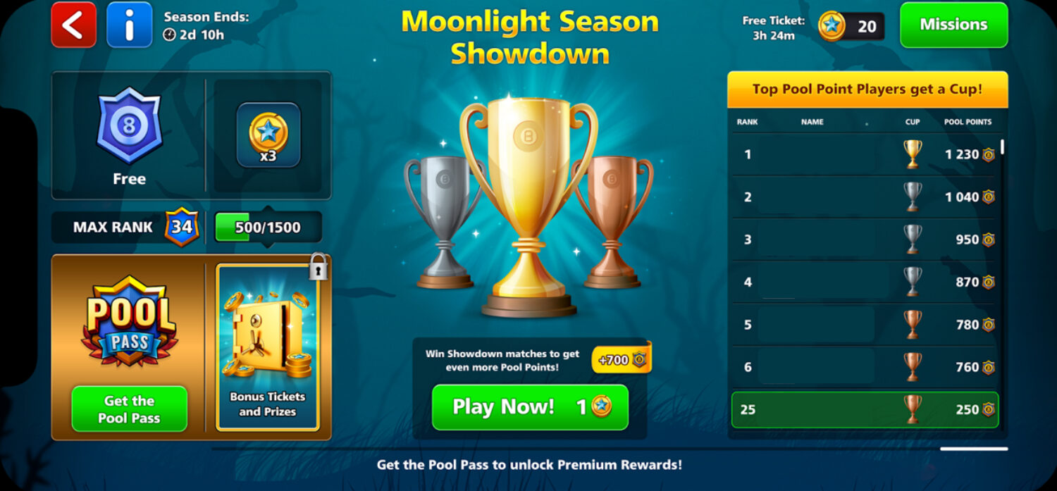 in-game events and rewards in ball pool account