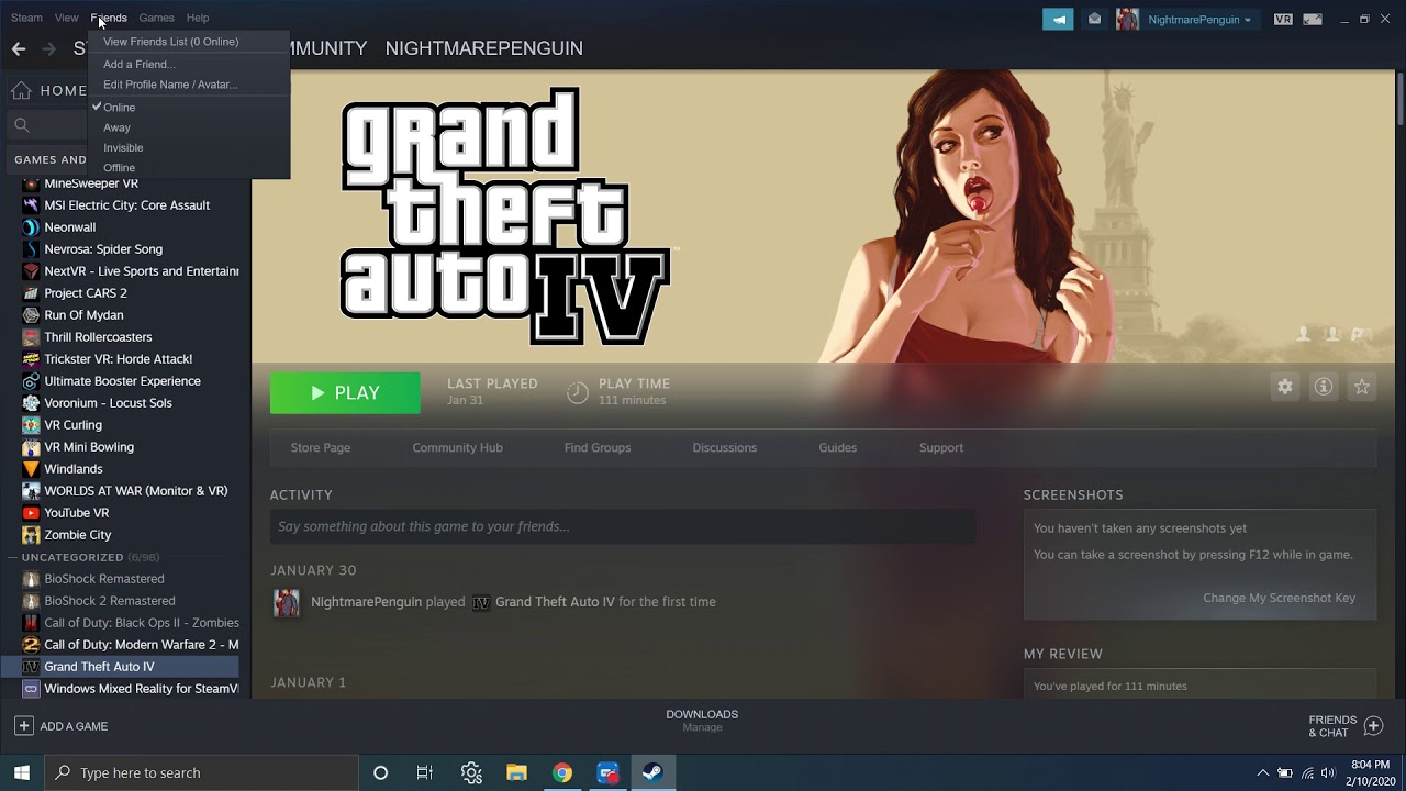 gta 4 in steam library
