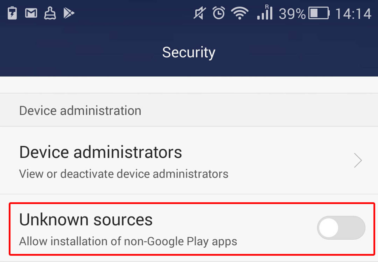 turn off unknown sources after installation for security