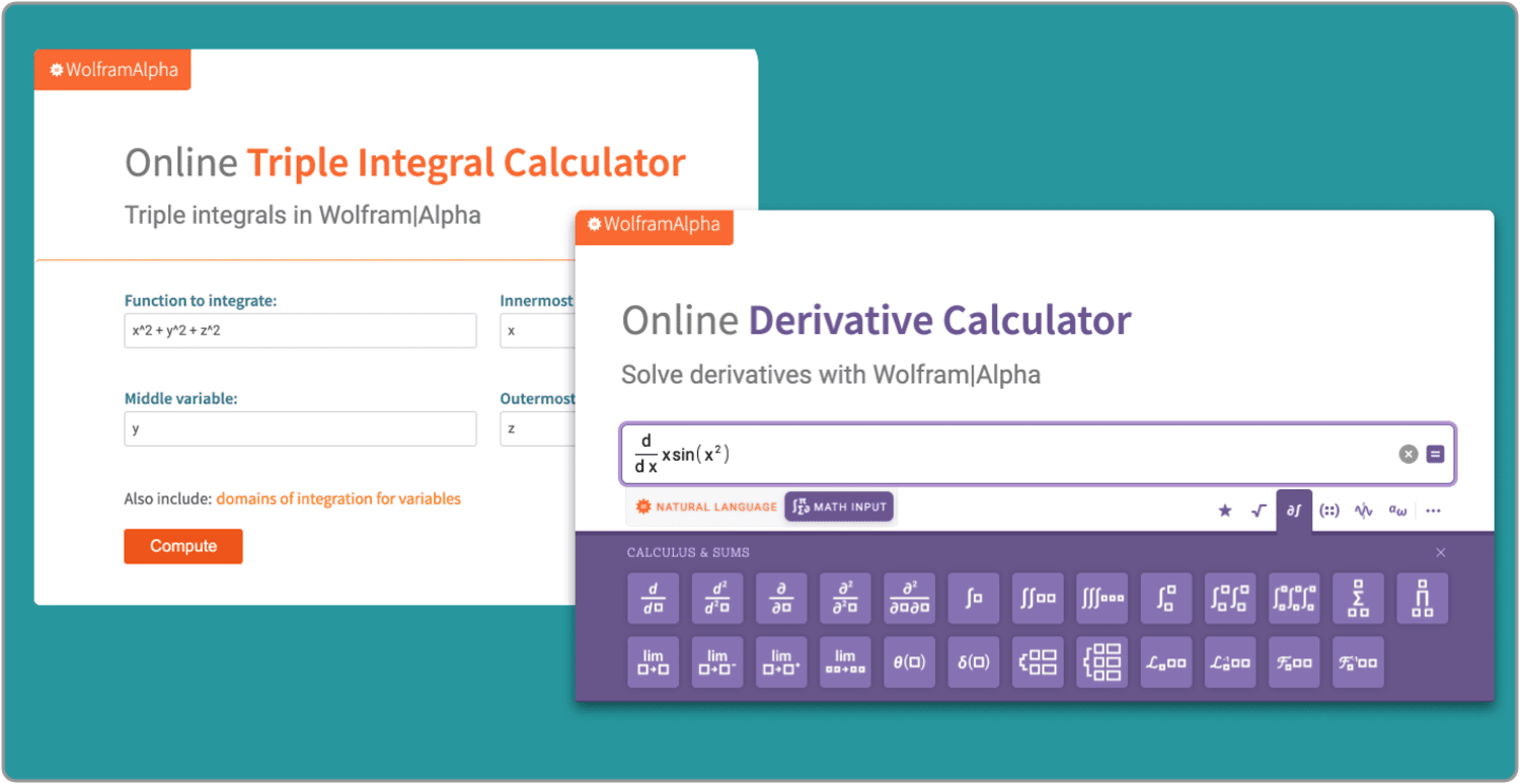 wolfram alpha guided calculators